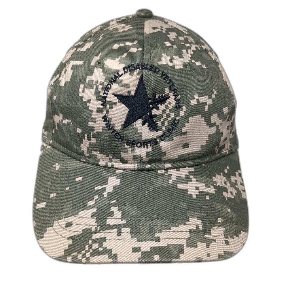 Cap America Baseball Cap Green One Size Digital Camo Veterans Winter Sports Hat